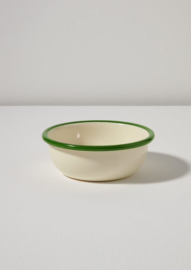 Enamel Bowl | Cream/Leaf