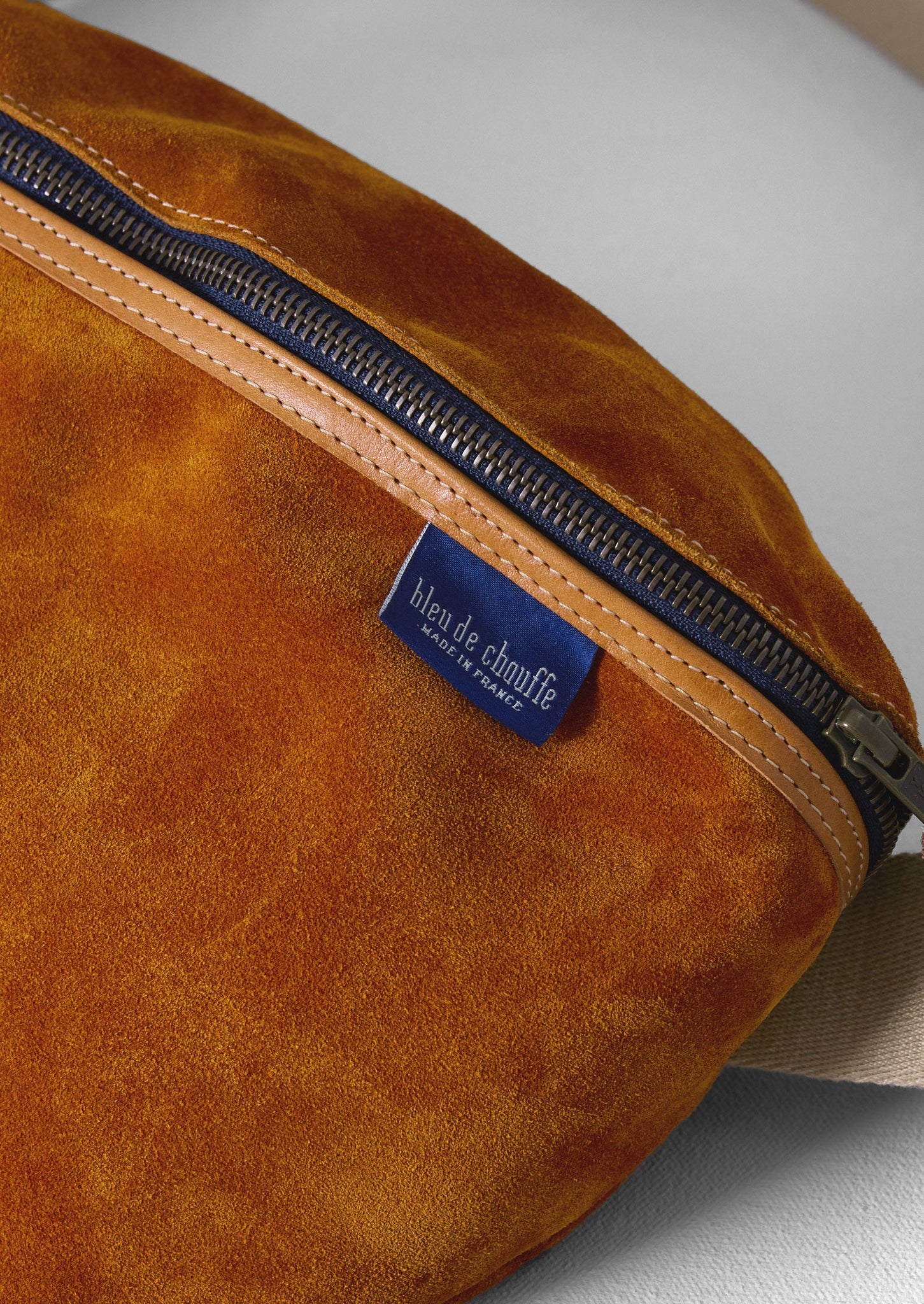 Bleu De Chauffe Suede Cross Body Bag | Ochre