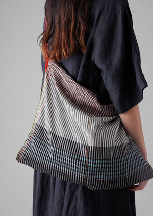 Pla Hand Woven Cotton Bag | Black/White