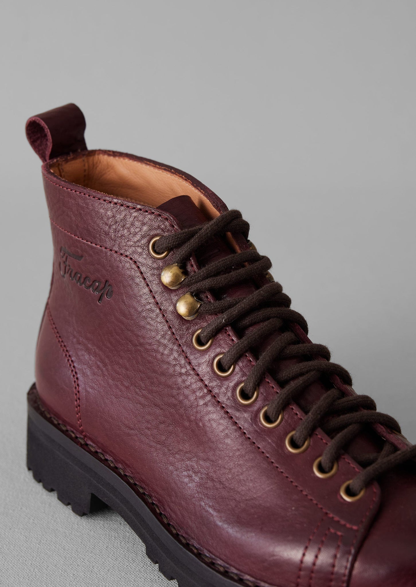 Fracap Leather Monkey Boots | Chianti