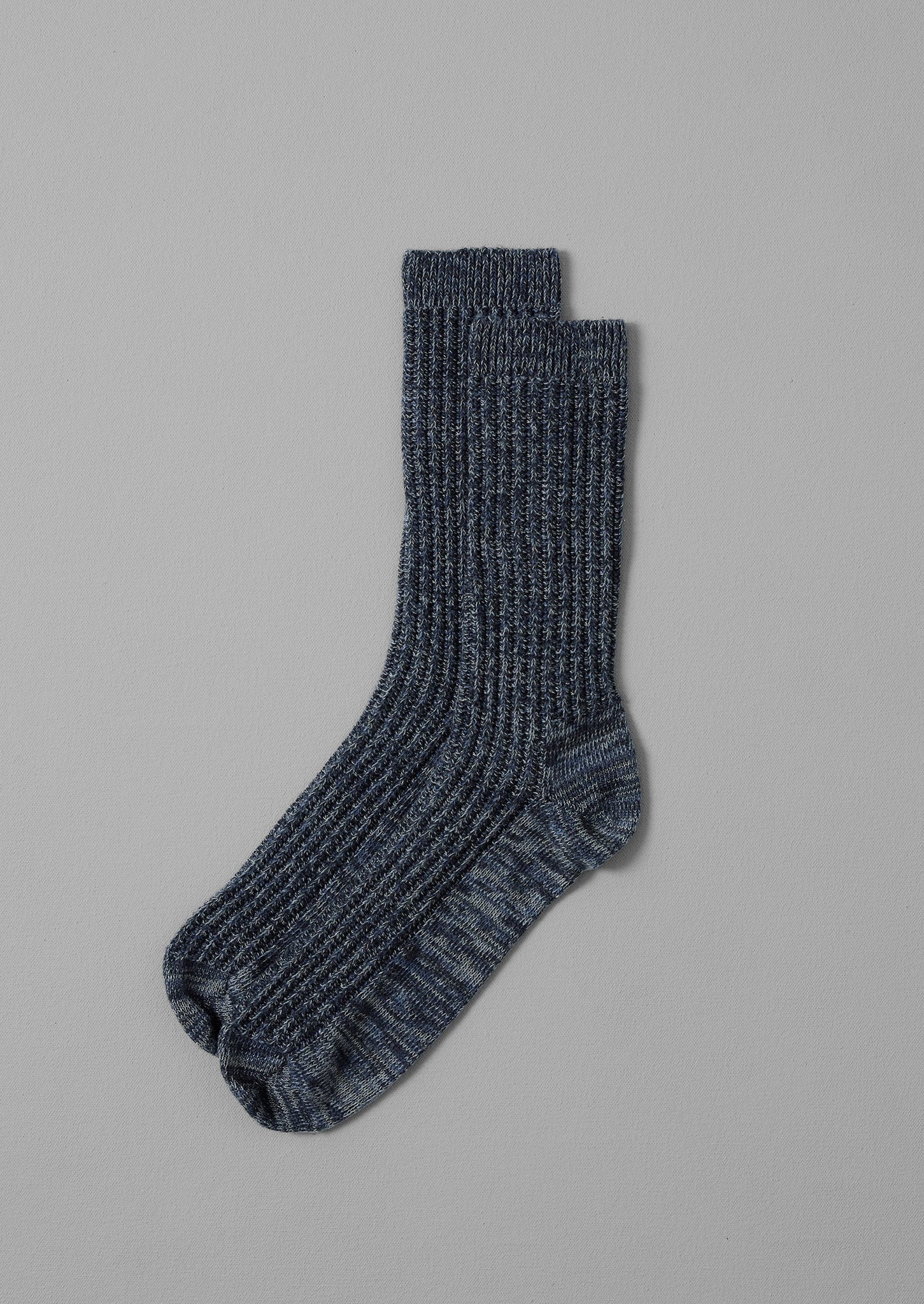 Textured Cotton Socks | Denim Marl