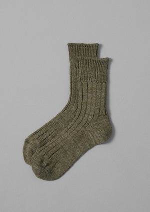 Decka Linen Socks | Olive