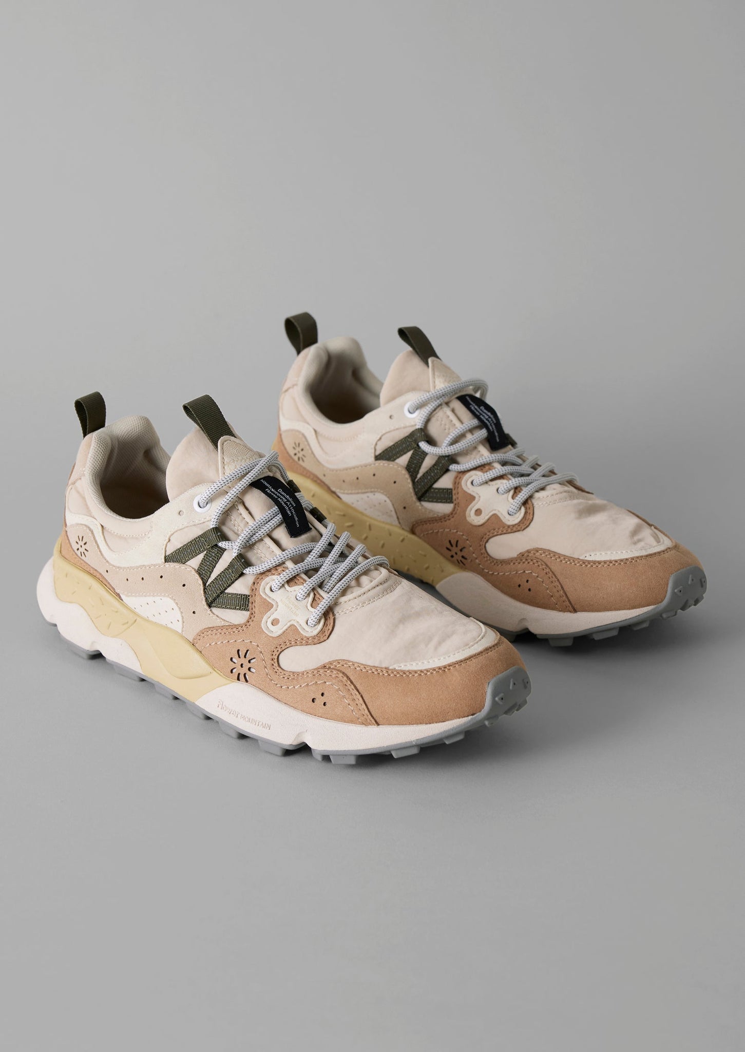 Flower Mountain Yamano Kaiso Panelled Trainers | Ecru/Beige