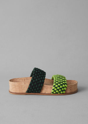 Marea Braided Cotton Sandals | Lime Green