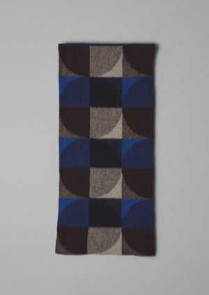 Colour Block Wool Scarf | Charcoal Multi