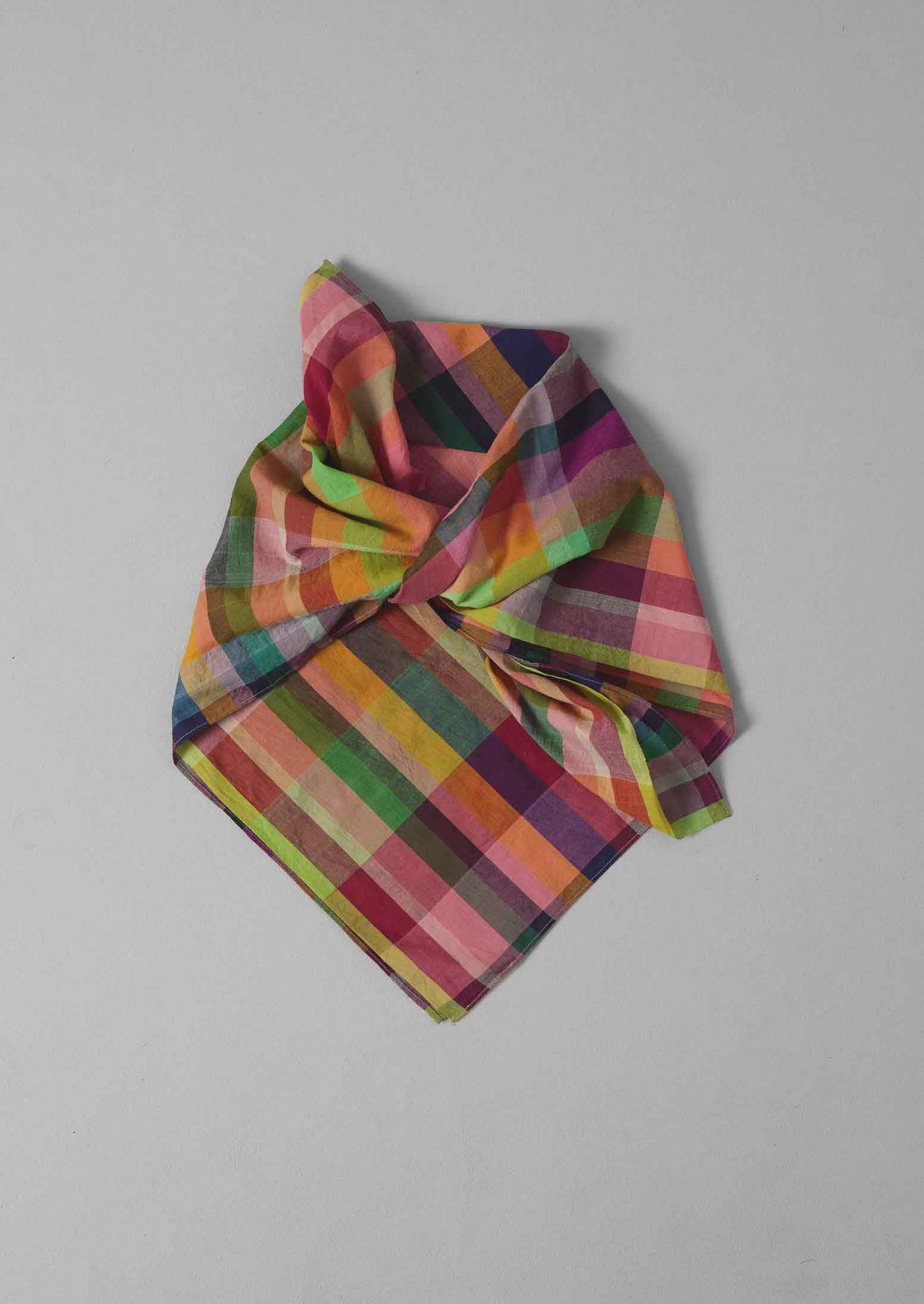 Check Cotton Mulmul Scarf | Multi