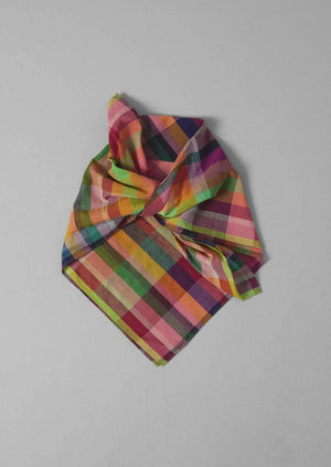 Check Cotton Mulmul Scarf | Multi