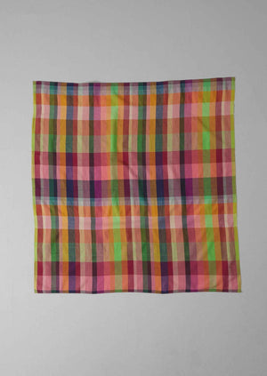 Check Cotton Mulmul Scarf | Multi