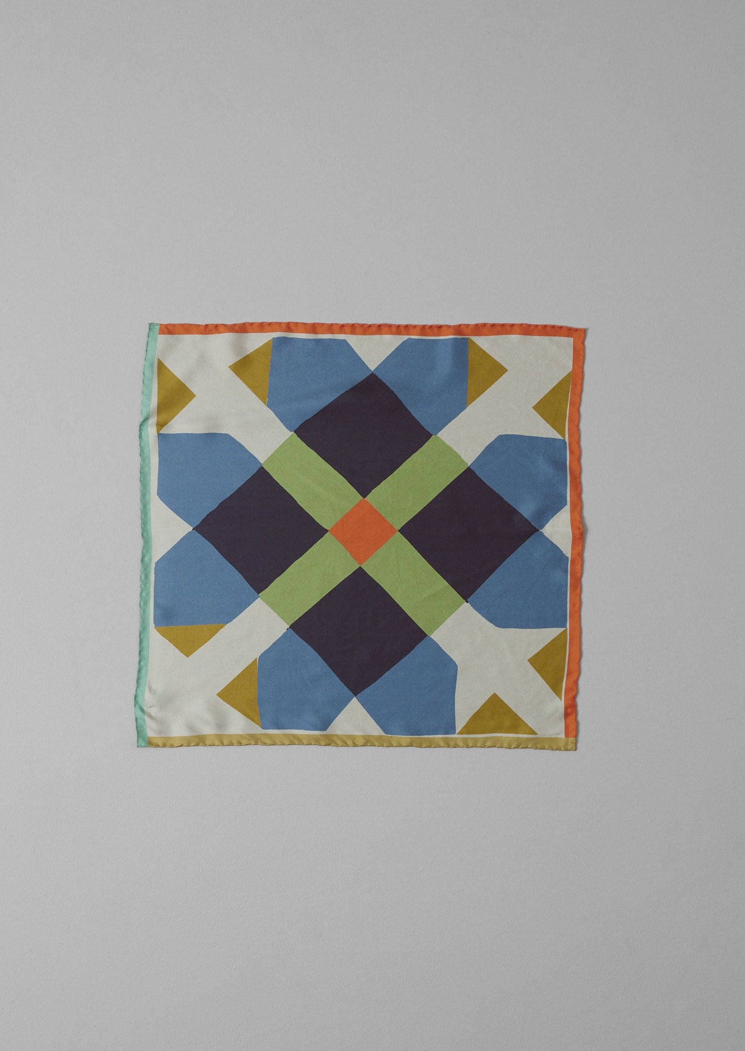 Pinwheel Print Silk Bandana | Cornflower