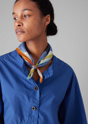 Pinwheel Print Silk Bandana | Cornflower