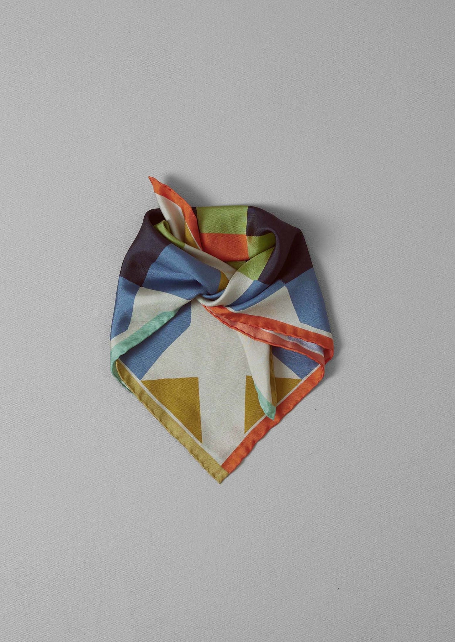 Pinwheel Print Silk Bandana | Cornflower