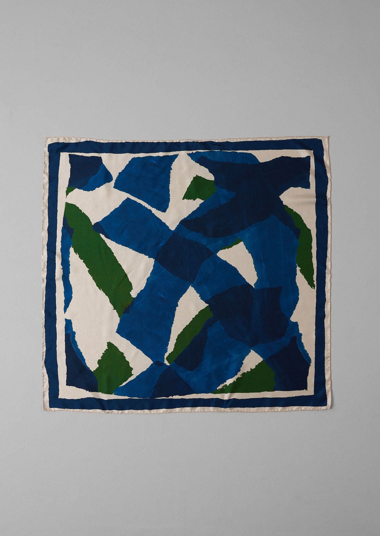 Washi Print Silk Bandana | Blue/Green