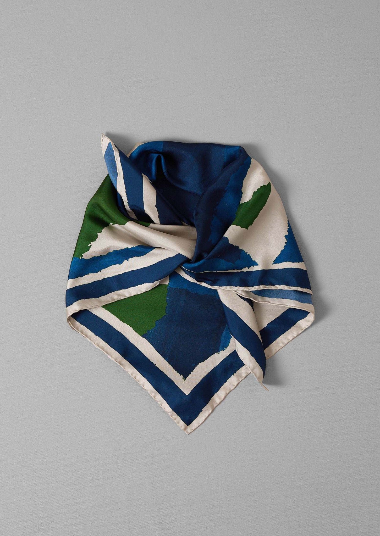 Washi Print Silk Bandana | Blue/Green