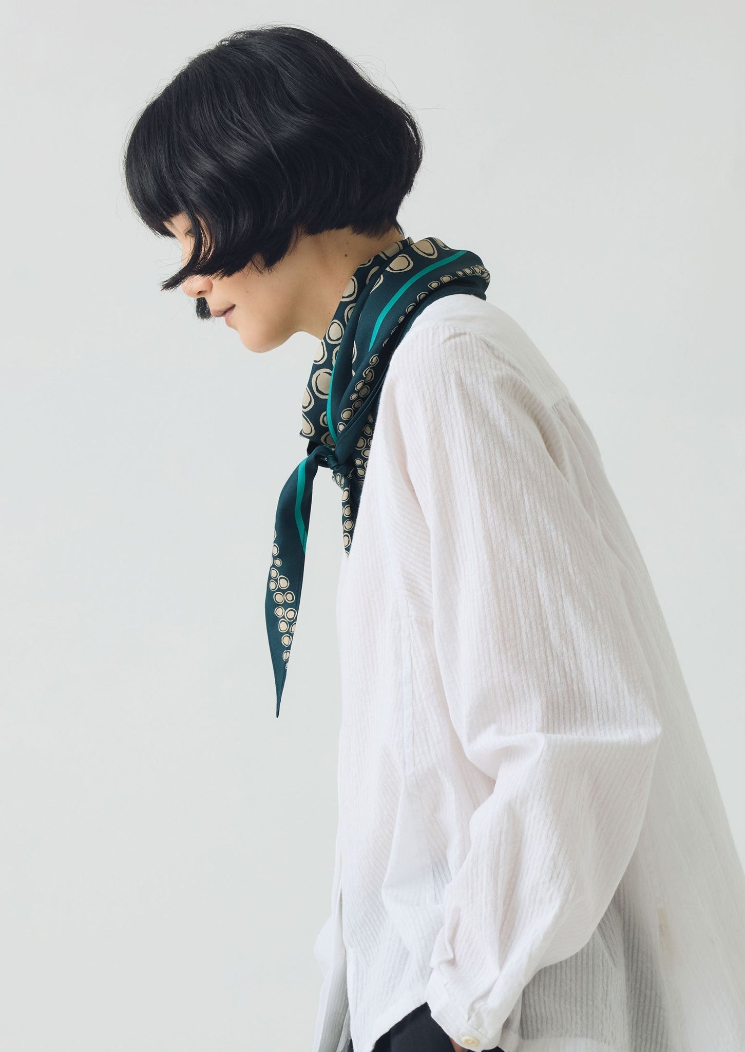 Spotted Carapace Print Silk Bandana | Beetle Green