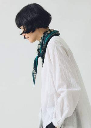Spotted Carapace Print Silk Bandana | Beetle Green