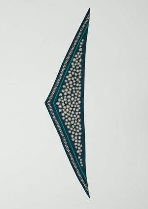 Spotted Carapace Print Silk Bandana | Beetle Green