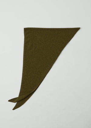Wool Cashmere Large Bandana | Olive