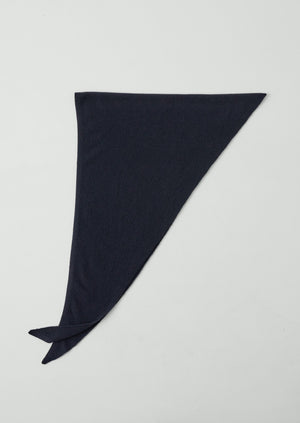 Wool Cashmere Large Bandana | Dark Navy