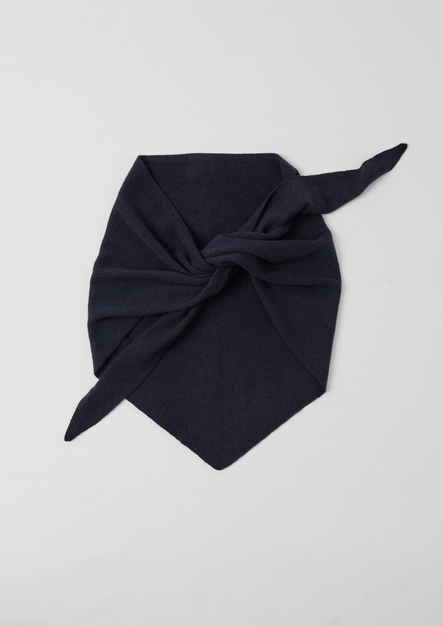 Wool Cashmere Large Bandana | Dark Navy
