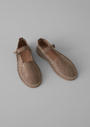 Steve Mono Artisan Suede Buckle Shoes | Taupe