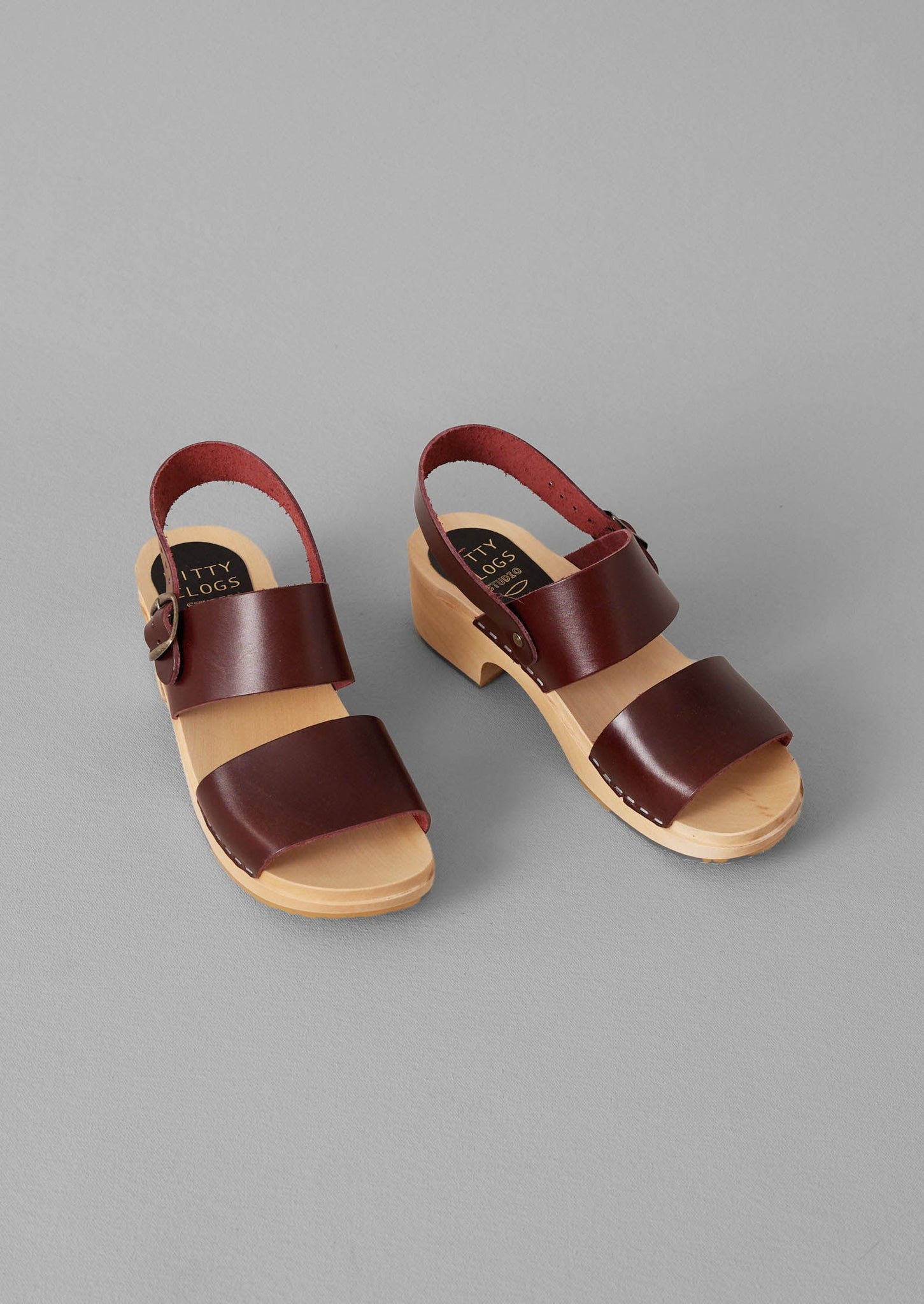 Kit and Clogs Studio Etta Leather Clogs | Chestnut Red