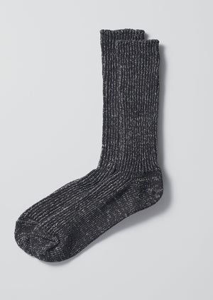 Nishiguchi Kutsushita Hemp Cotton Socks | Black