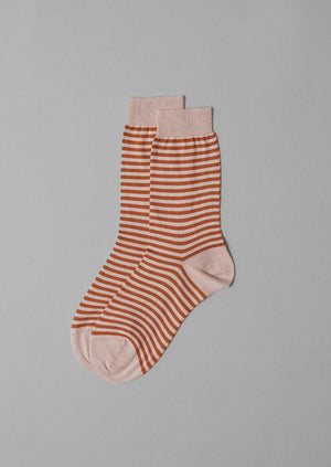 Maria La Rosa Stripe Cotton Socks | Tan