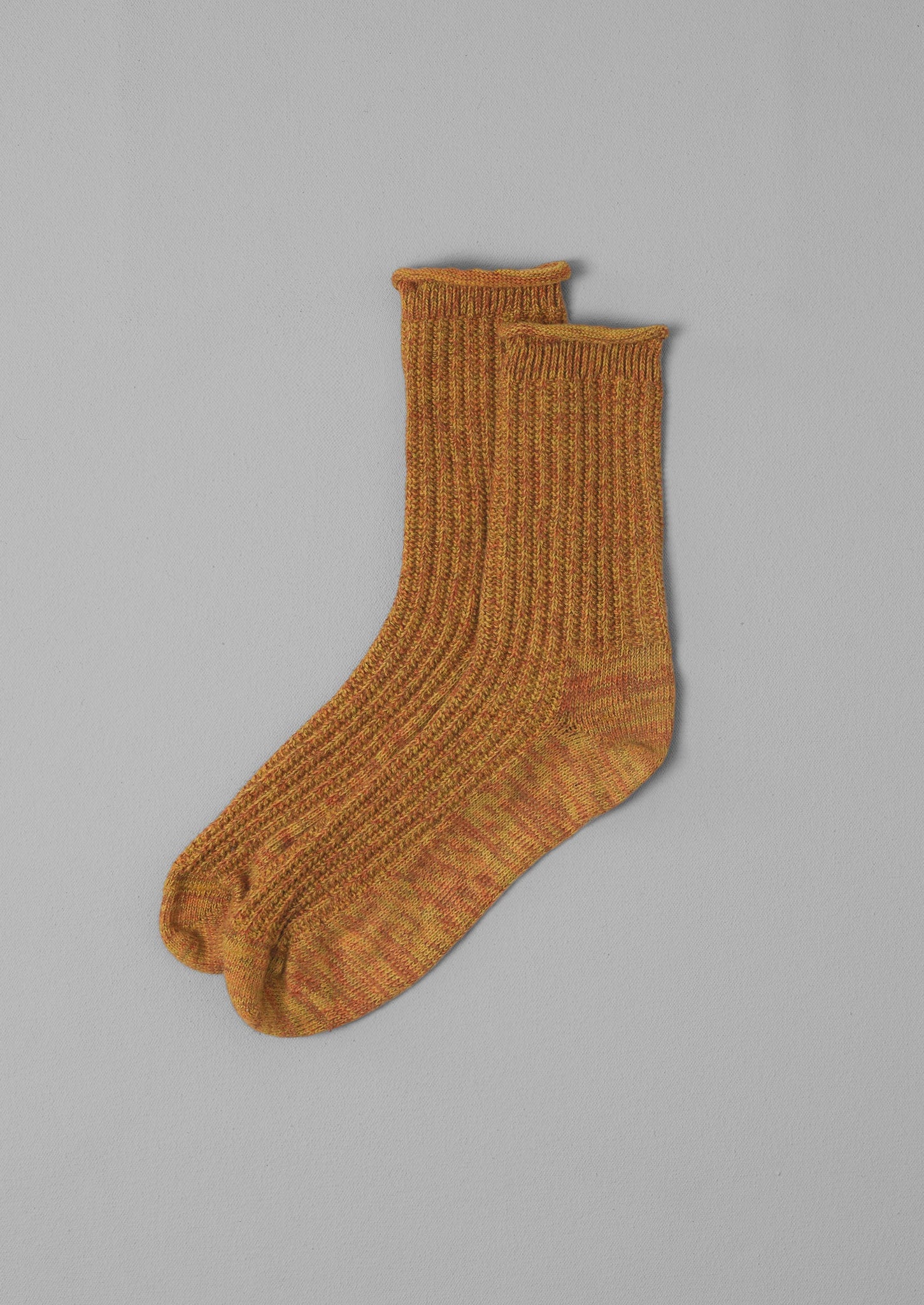 Cotton Marl Socks | Mustard