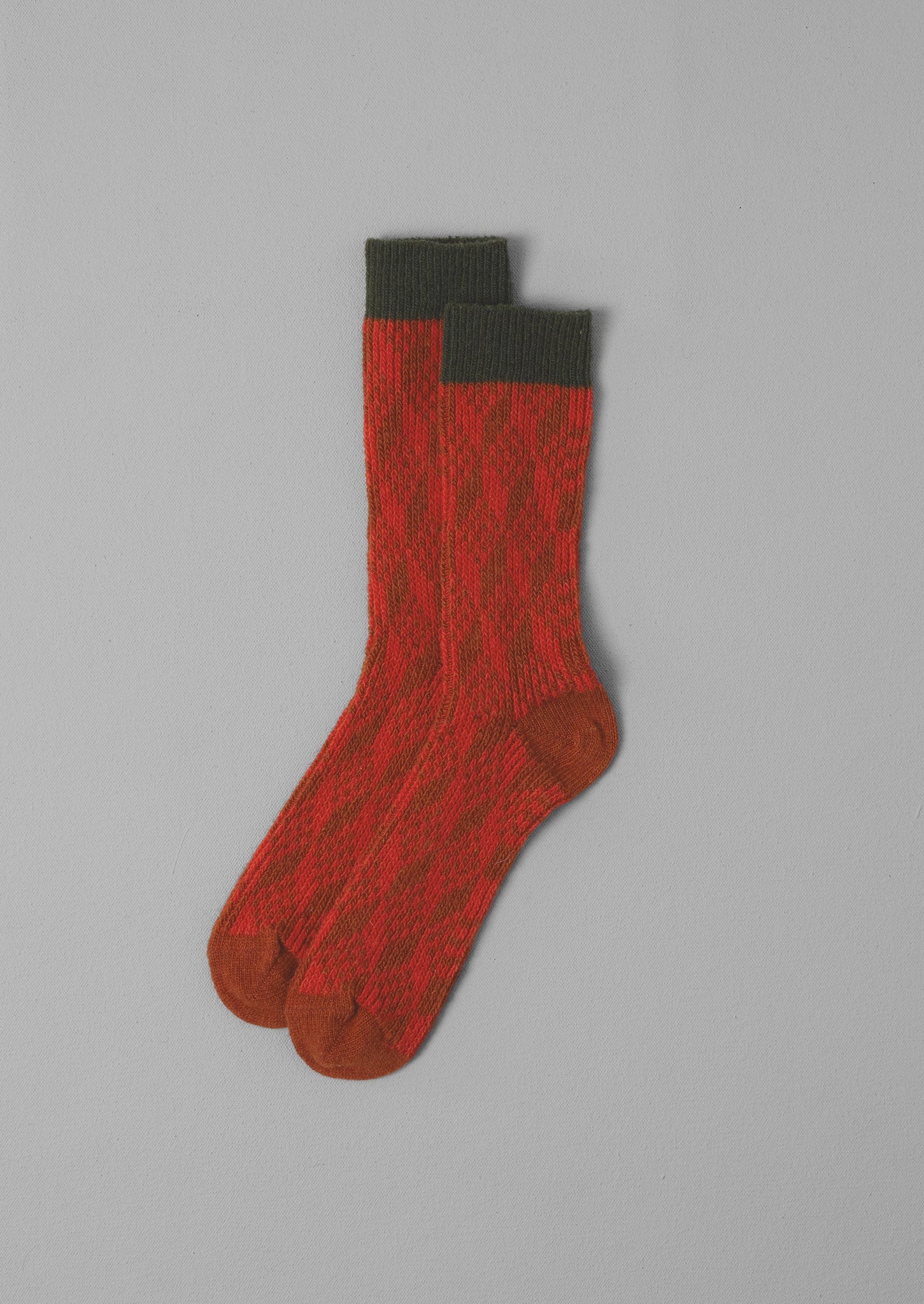 Geo Pattern Socks | Carmine/Orange