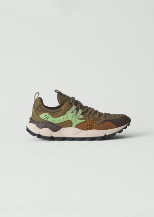 Flower Mountain Yamano Kaiso Panelled Trainers | Deep Olive