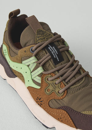 Flower Mountain Yamano Kaiso Panelled Trainers | Deep Olive
