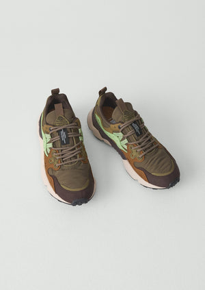 Flower Mountain Yamano Kaiso Panelled Trainers | Deep Olive