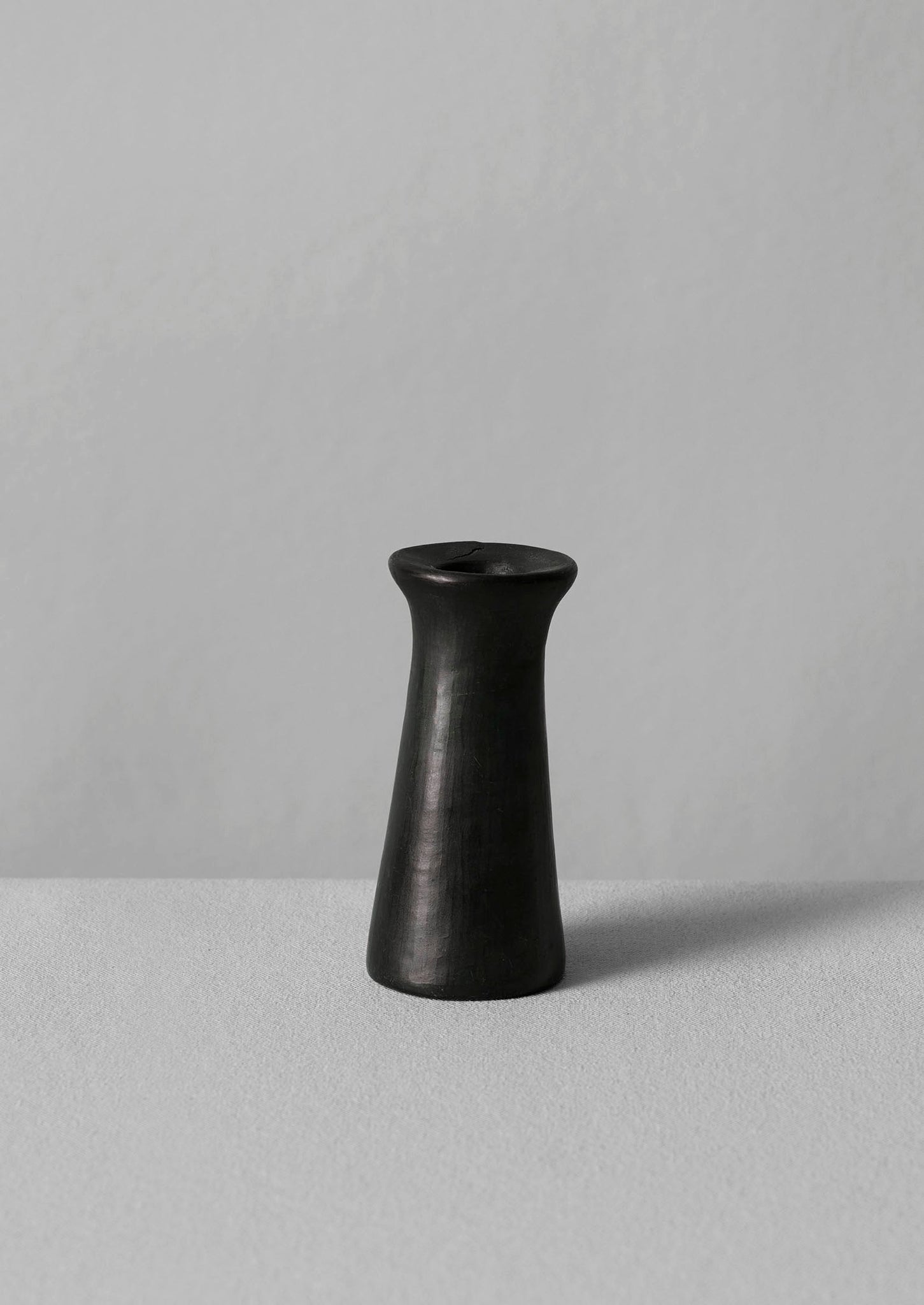 Longpi Dinner Candle Holder | Black Clay