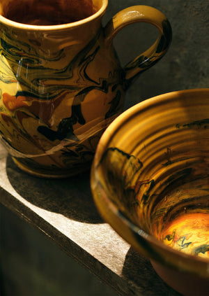Poterie Barbotine Marbled Pitcher | Honey