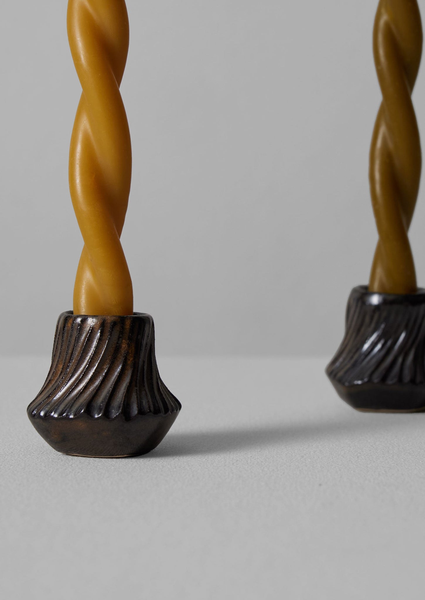 PPP Lab Hand Pinched Stoneware Candle Holder | Dark Brown