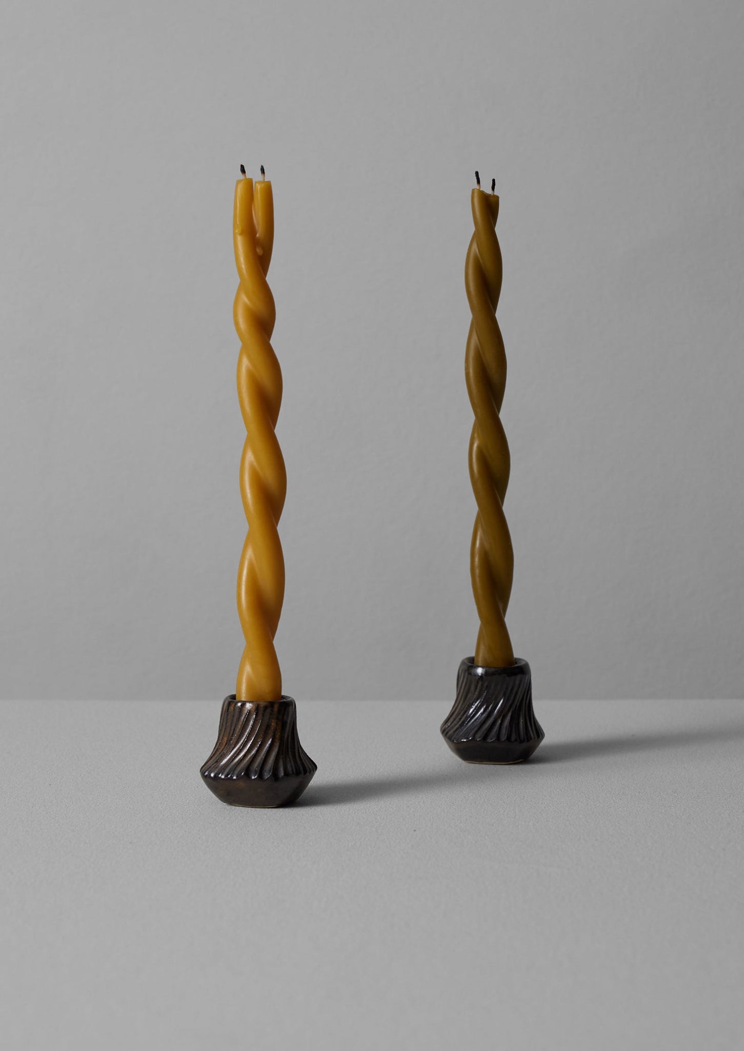 PPP Lab Hand Pinched Stoneware Candle Holder | Dark Brown