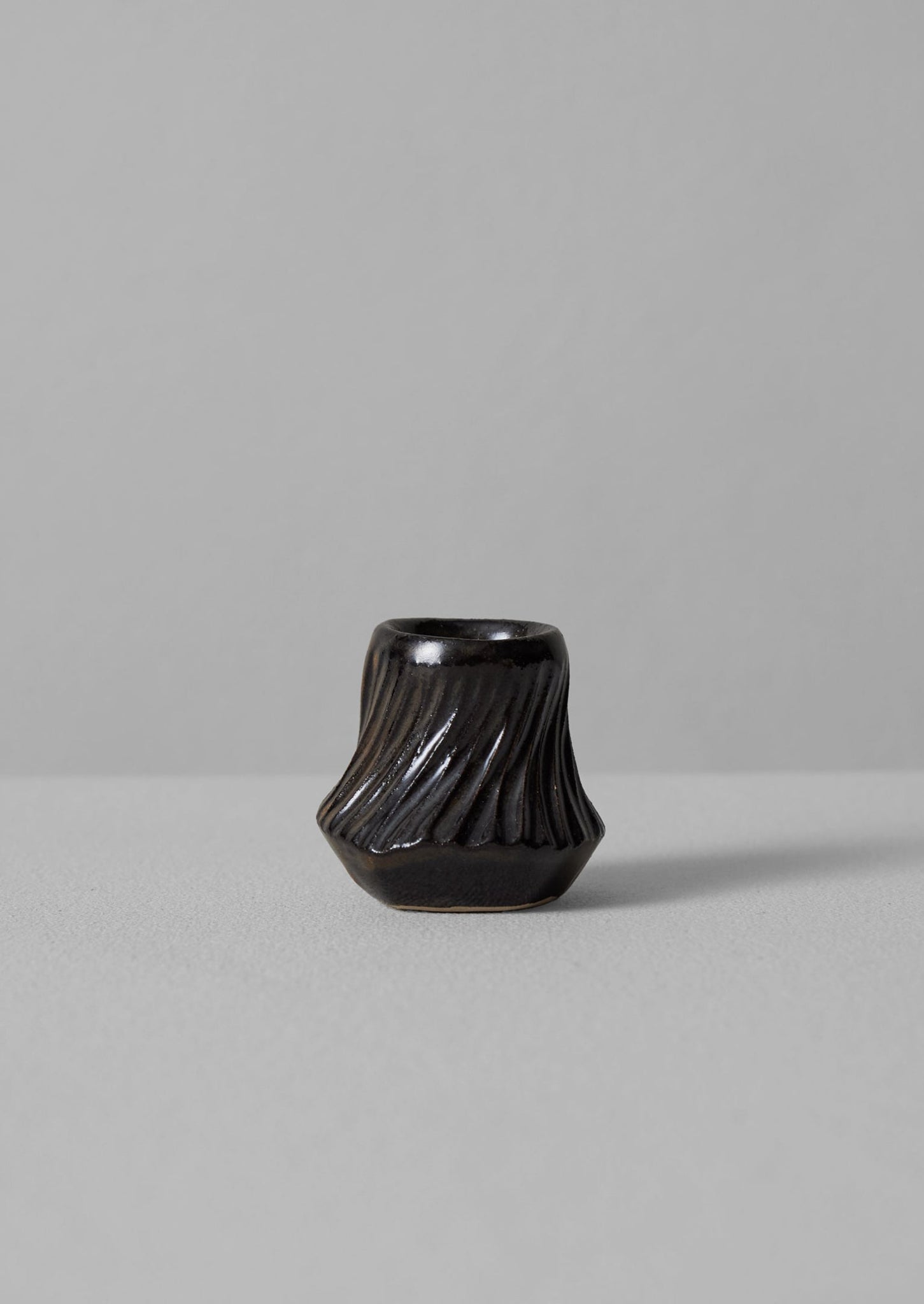 PPP Lab Hand Pinched Stoneware Candle Holder | Dark Brown