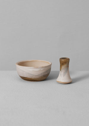 Maria Cabrera Spice Pestle and Mortar | Chalk/Shade Blue