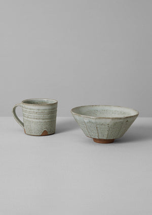 Bert Jones Faceted Bowl | Nuka White