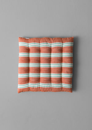 Cove Stripe Chair Cushion | Buckthorn/Coral