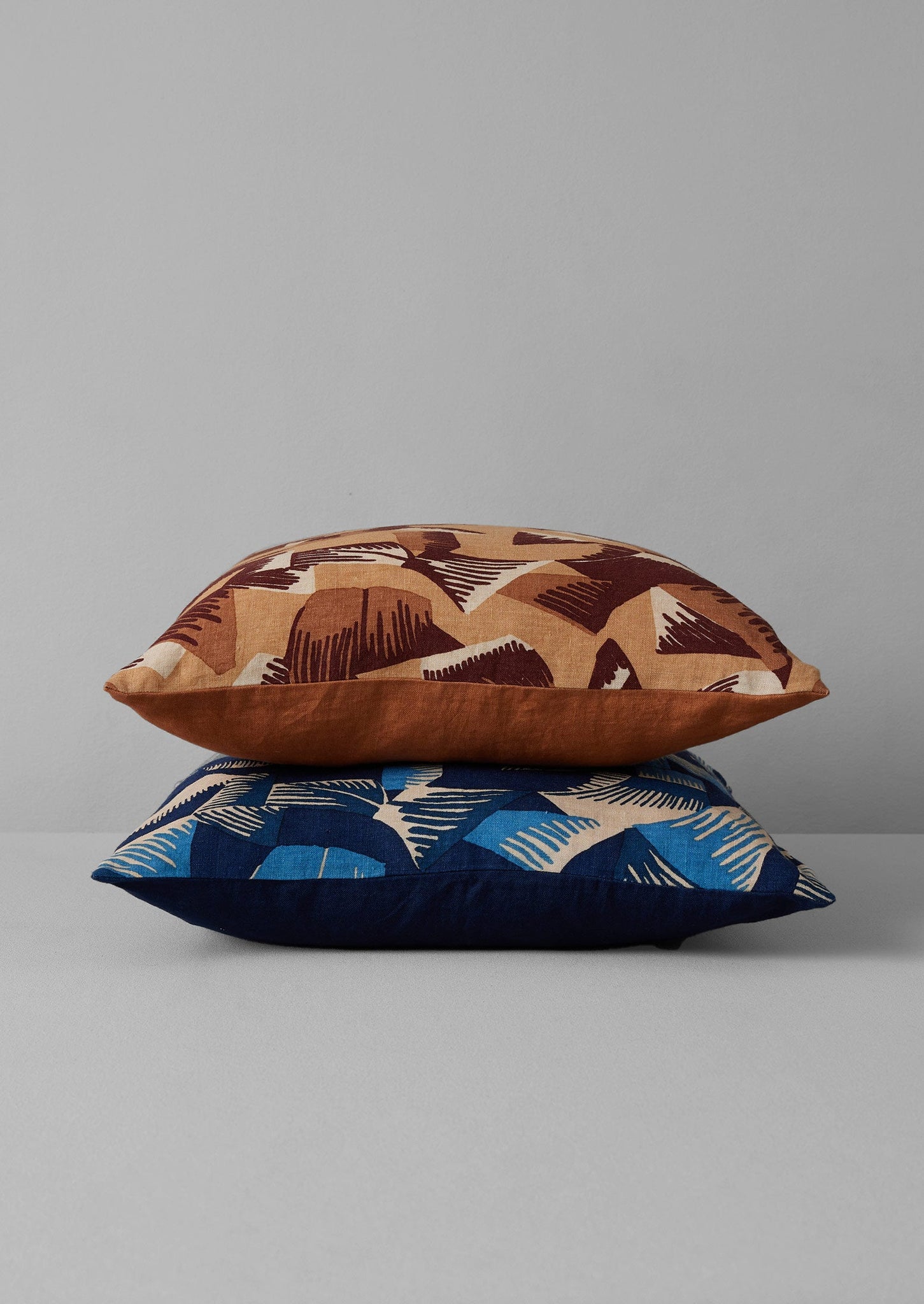 Kinetic Geo Linen Cushion Cover | Mixed Blues