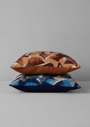 Kinetic Geo Linen Cushion Cover | Mixed Blues