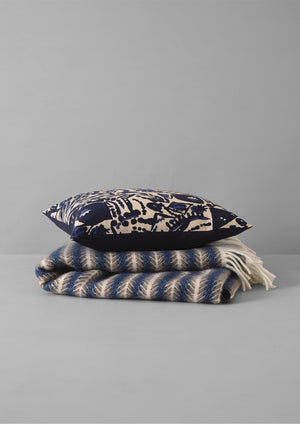 Moriko Print Cushion Cover | Ecru/Indigo