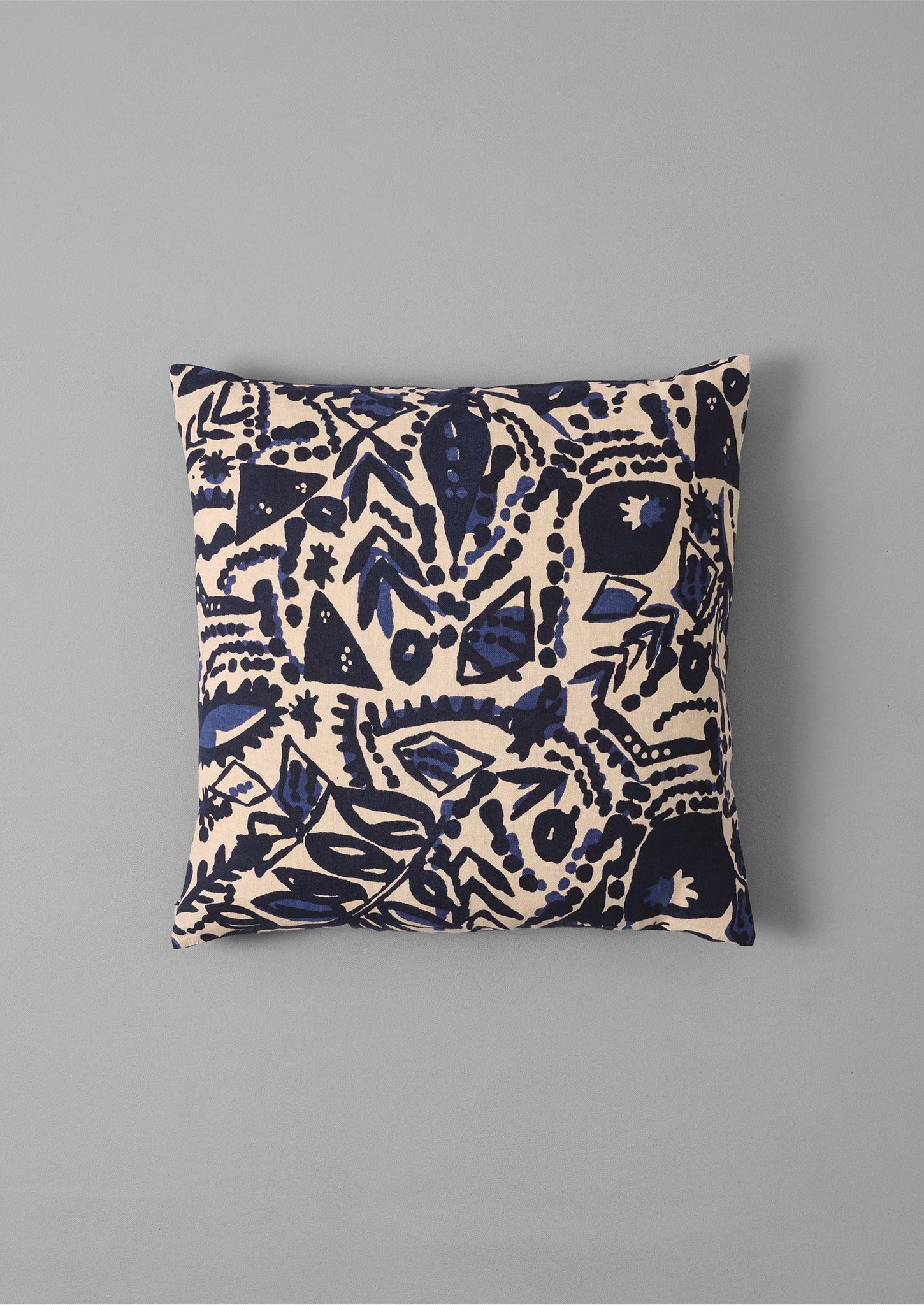 Moriko Print Cushion Cover | Ecru/Indigo