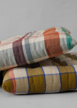 Priya Check Chair Cushion | Kelp