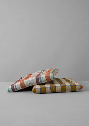 Priya Check Chair Cushion | Kelp