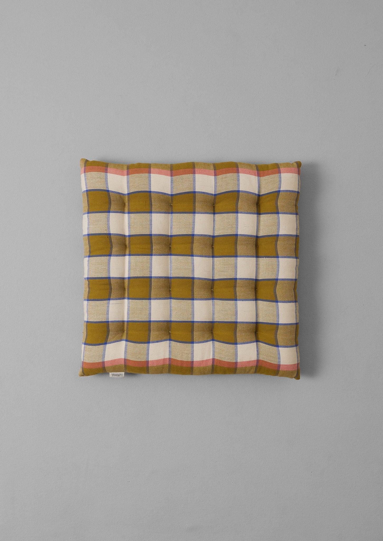 Priya Check Chair Cushion | Kelp