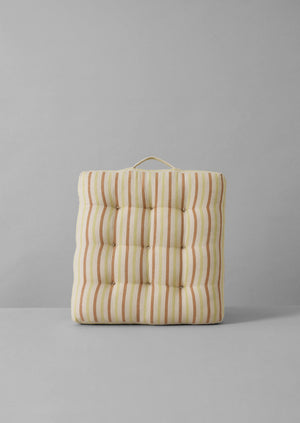 Hand Woven Stripe Seat Cushion | Ecru/Washed Lime