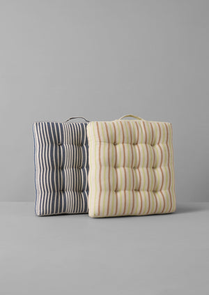 Hand Woven Stripe Seat Cushion | Ecru/Indigo
