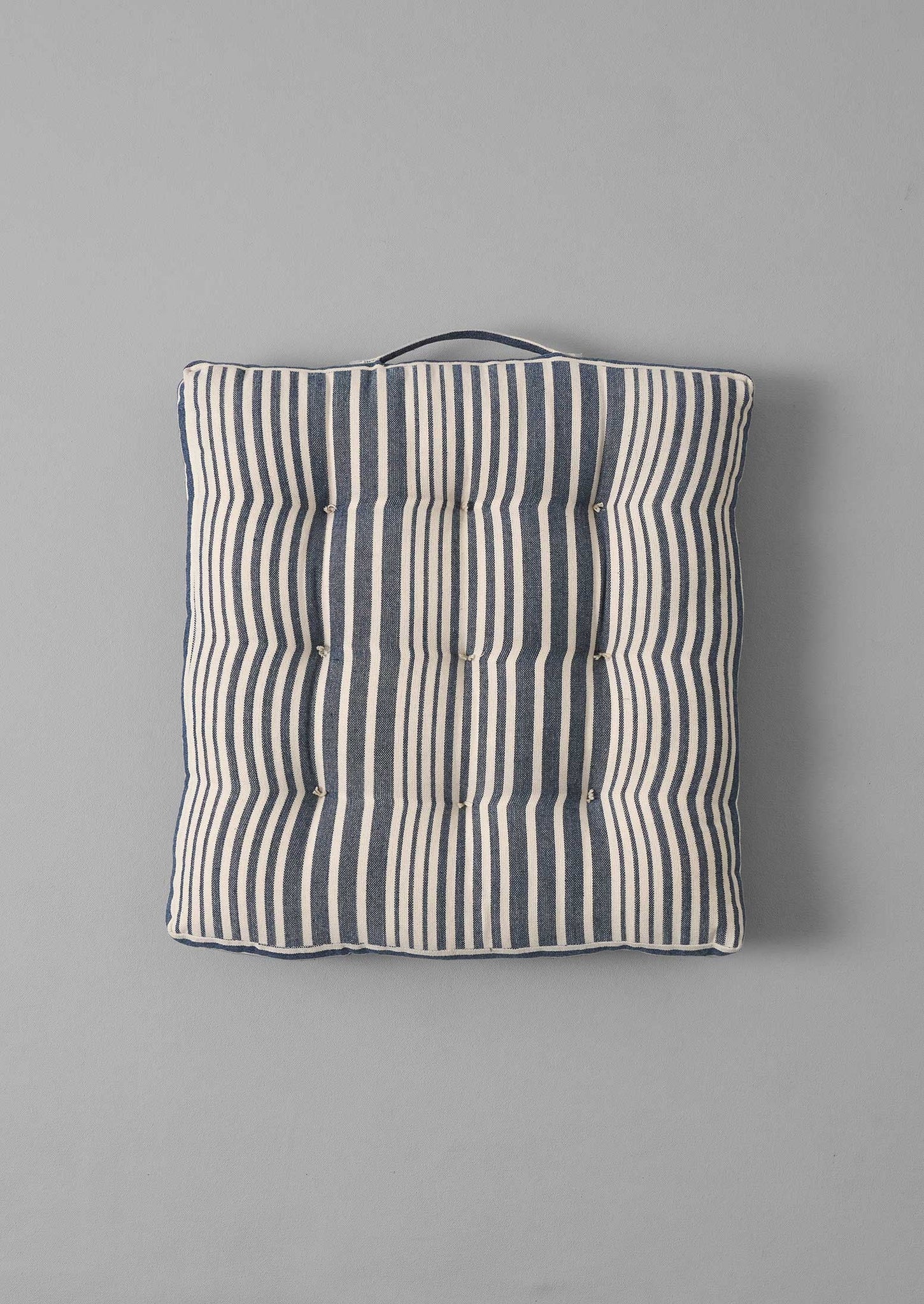 Hand Woven Stripe Seat Cushion | Ecru/Indigo